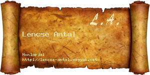 Lencse Antal névjegykártya
