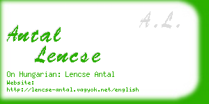 antal lencse business card